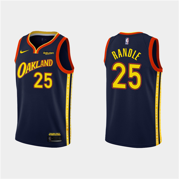 Men's Golden State Warriors #25 Chasson Randle 2020-21 Navy City Edition Stitched NBA Jersey